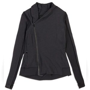 Lululemon Bhakti Dark Slate/Black Luon Pique Yoga Jacket,Size-10